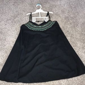 XS American Eagle navy sleeveless beaded sundress